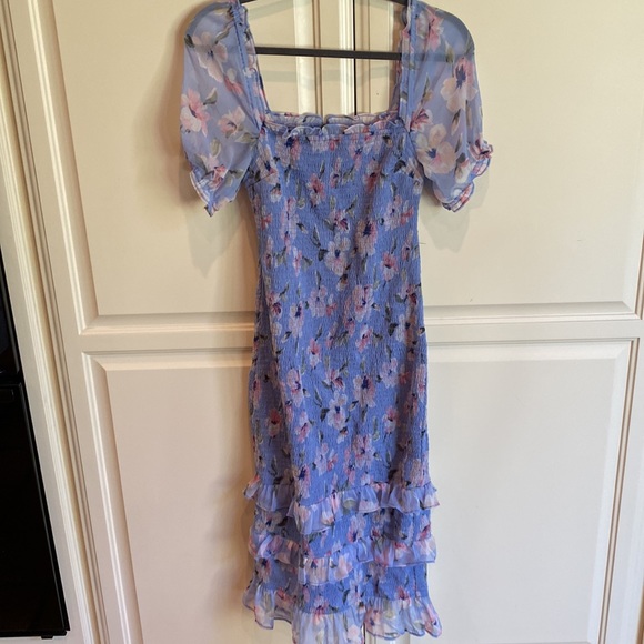 Abercrombie smocked purple floral dress - Picture 3 of 6